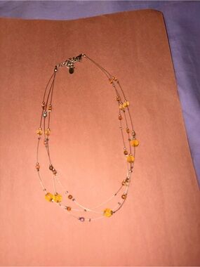 Robert Rose Floating Amber silver Necklace